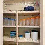 Kitchen pantry with storage and cooking bowls.  It just needs your contents.  Lots of spare storage also.

Looking South.
