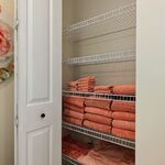Linen closet with towels.  Primary bedroom bath closet.

Looking Northeast.